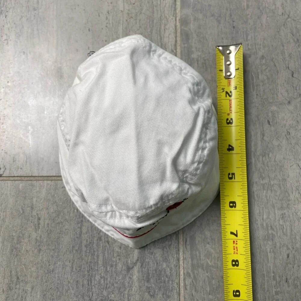 Gymboree Cotton Embroidered Ladybug Sun Bucket Hat White Red Size 0-6 months - Picture 6 of 9